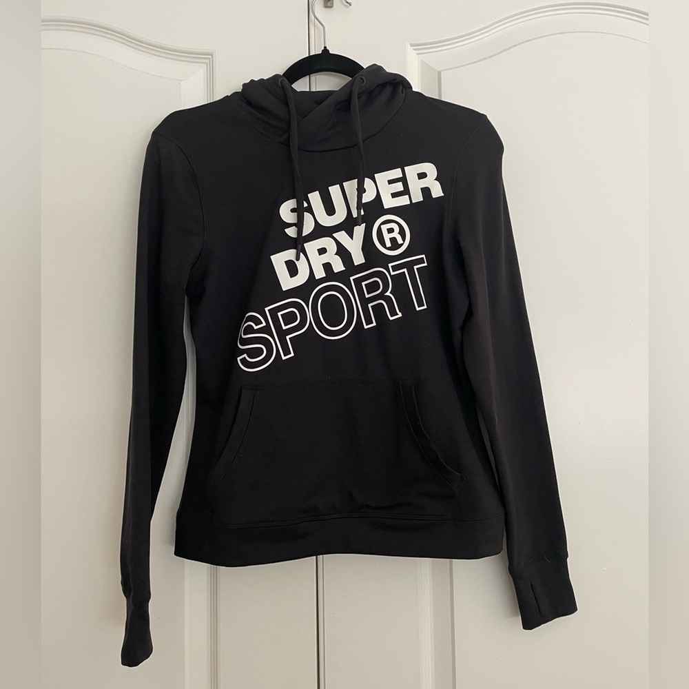 SUPERDRY SPORT black hoodie hooded sweatshirt